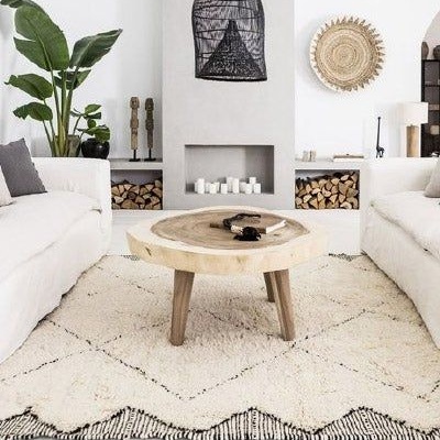 salón con alfombra de lana: ventajas de una alfombra natural